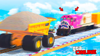 GTA 5 - САМАЯ АДСКАЯ СТЕНКА НА СТЕНКУ С ПОЕЗДОМ НА ЛЬДУ !  - ЛИЦОМ К ЛИЦУ В ГТА 5 ОНЛАЙН